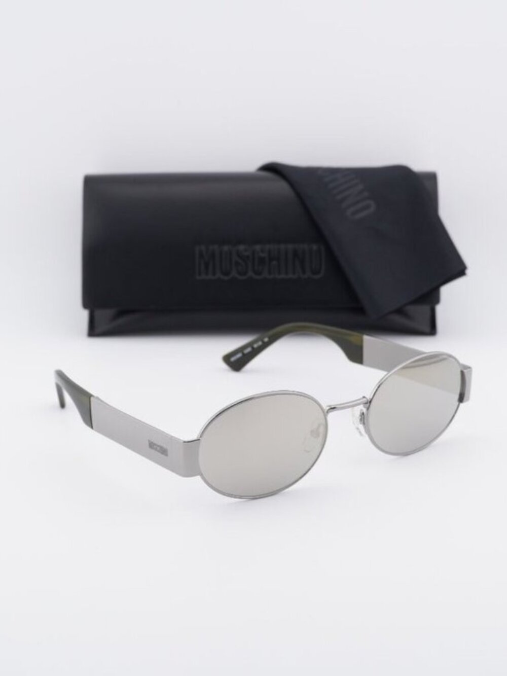 Moschino MOS185/S 06LB UE Oval Sunglasses - Ruthenium / Mirror